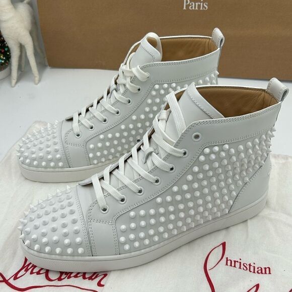 Men’s Christian Louboutin all over spikes high top sneakers size 44 made Italy - Picture 5 of 12